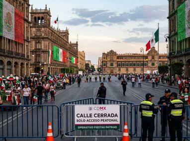 Calles cerradas y alternativas viales por el Grito de Independencia en el Zócalo CdMx.