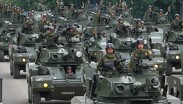 Desfile de la Independencia de México por parte de elementos del Ejército Nacional, Fuerza Aérea y Guardia Nacional.