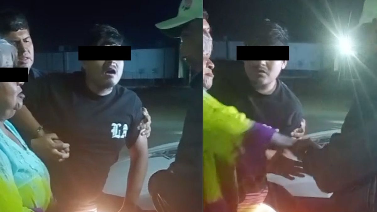 El procedimiento de arresto dio un giro inesperado cuando la mujer agredida llegó al sitio donde se encontraba la patrulla para interceder.