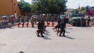 El contingente incluyó a 450 elementos del Ejército Mexicano, 220 de la Guardia Nacional y 39 vehículos militares.