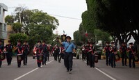 Cuerpo de Bomberos en el Desfile Cívico de Independencia.