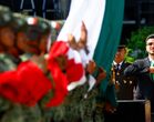 El gobernador aprovechó el desfile para destacar la coordinación en seguridad y señalar que agosto fue el mes más seguro de los últimos 21 años