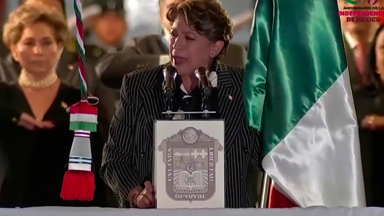 Así fue el Grito de Independencia encabezado por Delfina Gómez en Toluca
