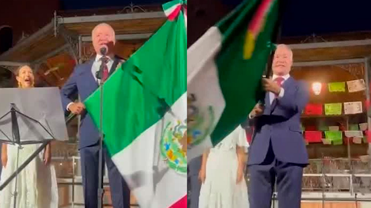 Mexicanos en Madrid celebran el Grito de Independencia en la Plaza de Chamberí