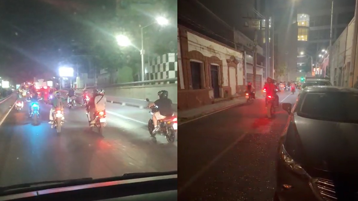 El paso del grupo de motociclistas generó expectación entre quienes transitaban por estas vialidades.