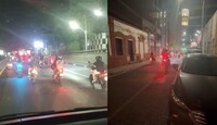 El paso del grupo de motociclistas generó expectación entre quienes transitaban por estas vialidades.