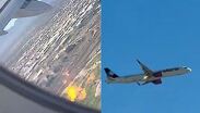 Las llamas y humo que salían del motor alertaron a los pasajeros del vuelo. | Cortesía: Milenio