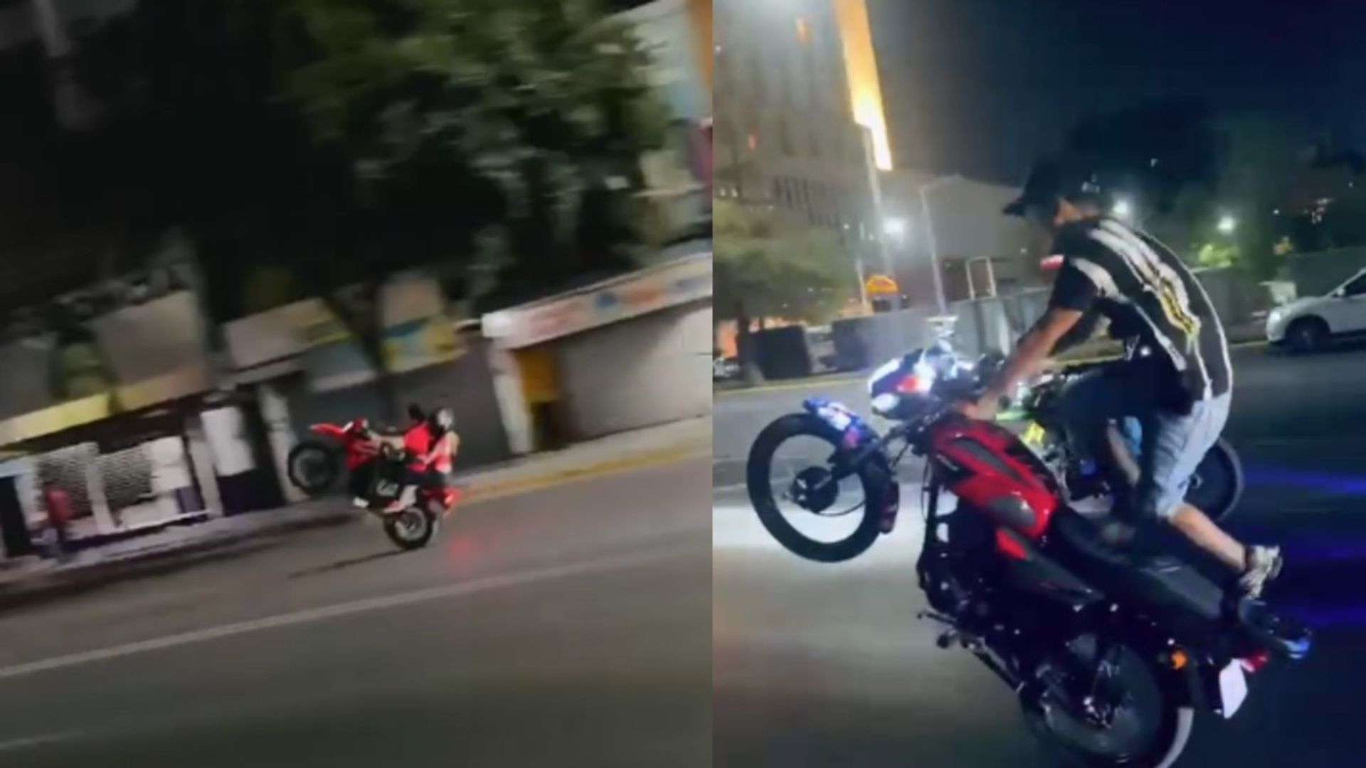 Motociclistas hacen “caballitos” sin protección y protagonizan accidentes en Monterrey