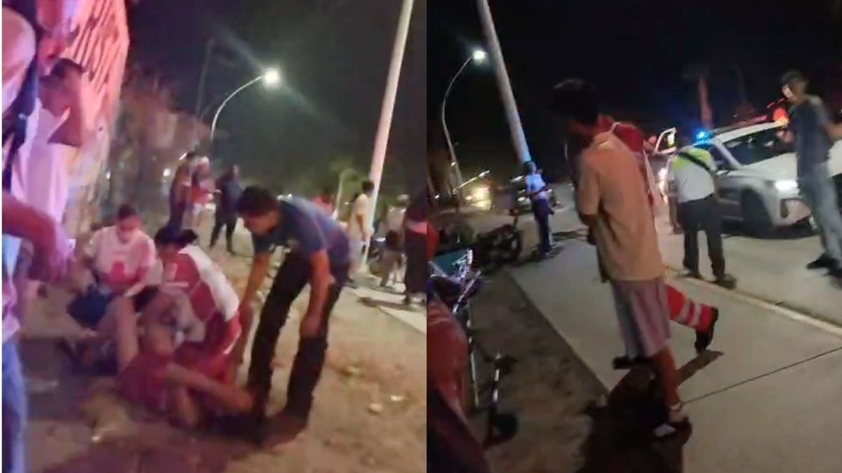 Debido a la velocidad, los dos tripulantes cayeron estrepitosamente hacia el suelo, resultando el acompañante como el más afectado.