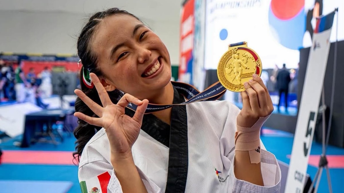 Cecilia Lee festejando su medalla de oro / @leececy