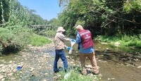 La Comisión Nacional del Agua (Conagua) realizó dos muestreos en el arroyo La Chueca. | Foto: Cortesía