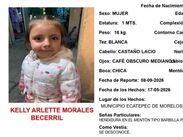 Kelly Arlette Morales Becerril, de 4 años, es buscada por su familia tras desaparecer en Ecatepec, Edomex.
