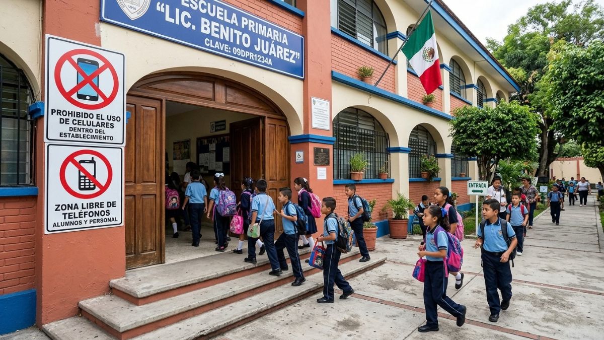La restricción busca el uso controlado de pantallas durante las clases en primarias y secundarias de México.