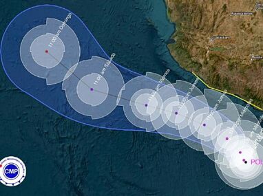 El Huracán Polo avanza a ritmo lento, prolongando sus efectos en varios estados. | Centro Meteorológico del Pacífico