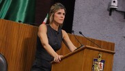 La legisladora Claudia Caballero presentó en el Pleno la postura sobre la revisión hídrica estatal.