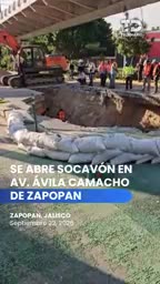 Siapa repara socavón en Av. Ávila Camacho de Zapopan