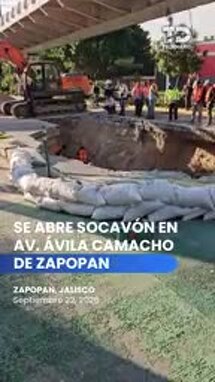 Siapa repara socavón en Av. Ávila Camacho de Zapopan