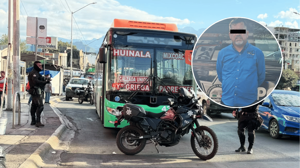 Chofer golpea a pasajero en camión de NL