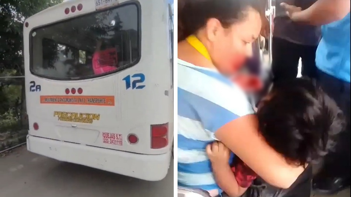 La escena más aparatosa fue la de una mujer que se golpeó la boca y la nariz, y su hijo que "salió volando" |