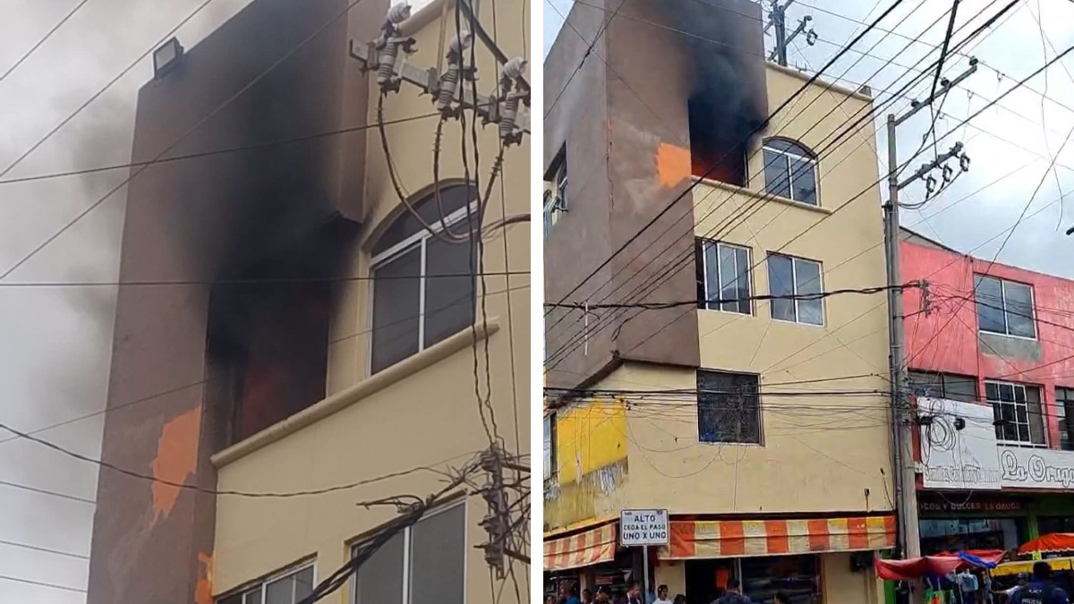 La presencia de humo y fuego al interior del inmueble alertó a ciudadanos.
