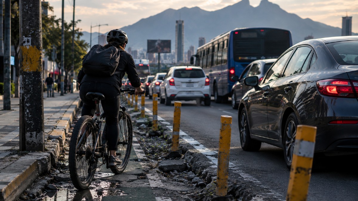 El Área Metropolitana de Monterrey no cuenta con una red de ciclovías.
