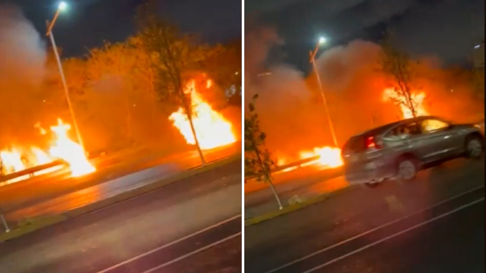 Incendio en alcantarilla obliga a cerrar Morones Prieto a la altura de Convex en Monterrey