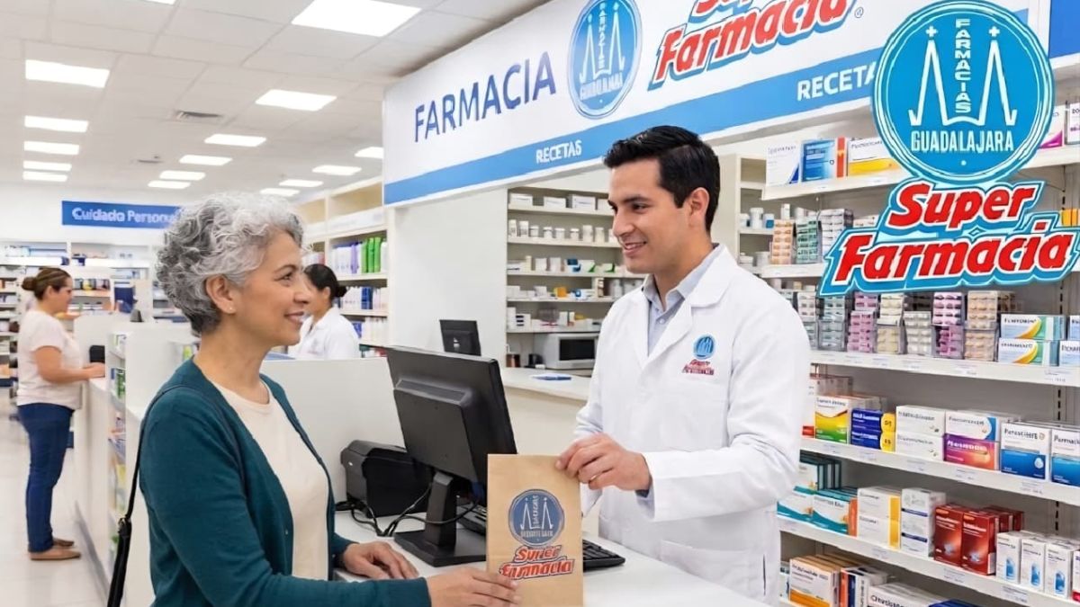 Recreación hecha con IA de una mujer comprando medicina.