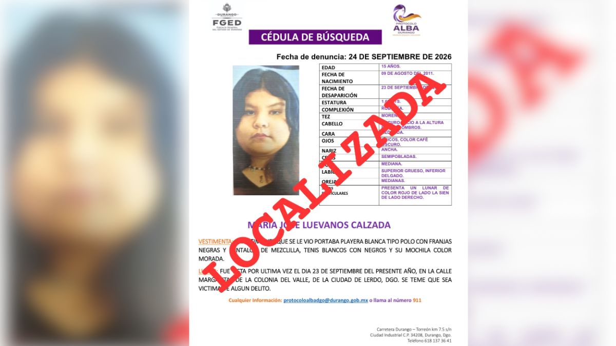 Tras el reporte del 24 de septiembre, la Unidad de Desaparecidos de Coahuila resguardó a la joven y la trasladó con su madre a la Vicefiscalía.