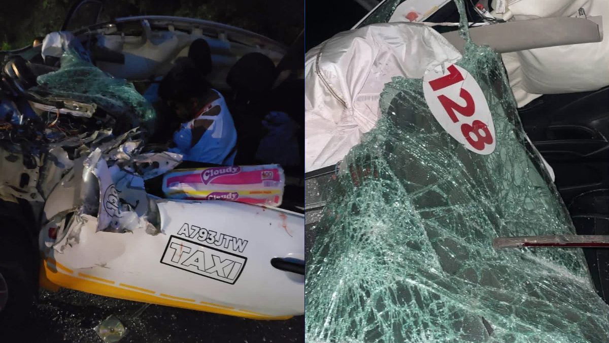Taxi choca sobre la carretera Tenango-La Marquesa; hay un muerto y un herido.