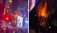 Las llamas aparecieron cerca del escenario y provocaron que el espectáculo musical fuera detenido.