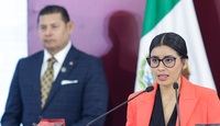 El gobernador Alejandro Armenta reconoció el trabajo de Gabriela Sánchez como titular de la Secretaría del Deporte y Juventud | Anel Esgua