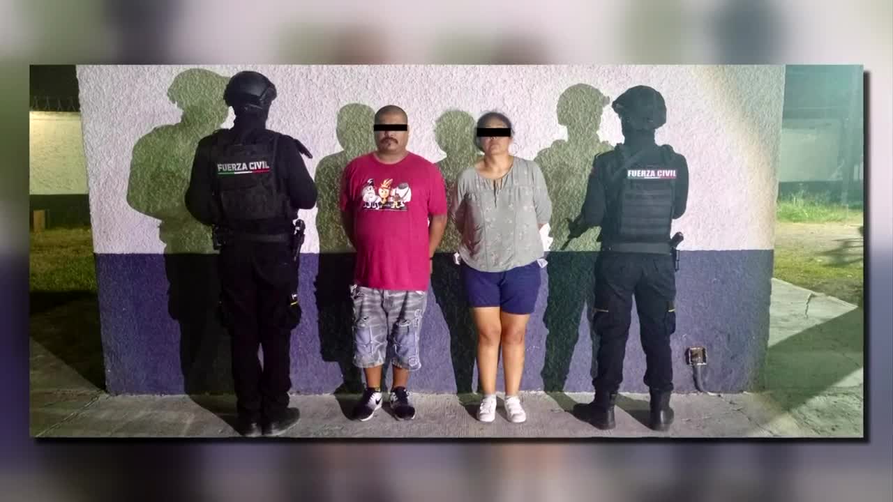 Pareja es detenida con arma y droga tras presunta amenaza a taxista en Monterrey