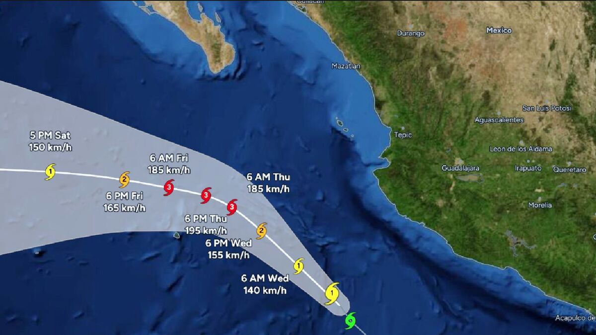 El ciclón podría incrementar su potencia al avanzar por el Pacífico. | National Hurricane Center
