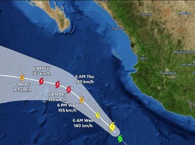 El ciclón podría incrementar su potencia al avanzar por el Pacífico. | National Hurricane Center