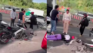 Motocicleta derrapa y mujer muere arrollada por un tráiler en la México-Puebla