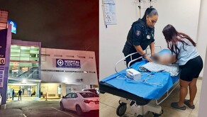 El pequeño fue recibido por personal médico y quedó bajo observación para monitorear sus pulmones.