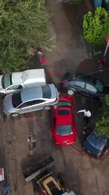 Autos varados por lluvias en Santa Catarina