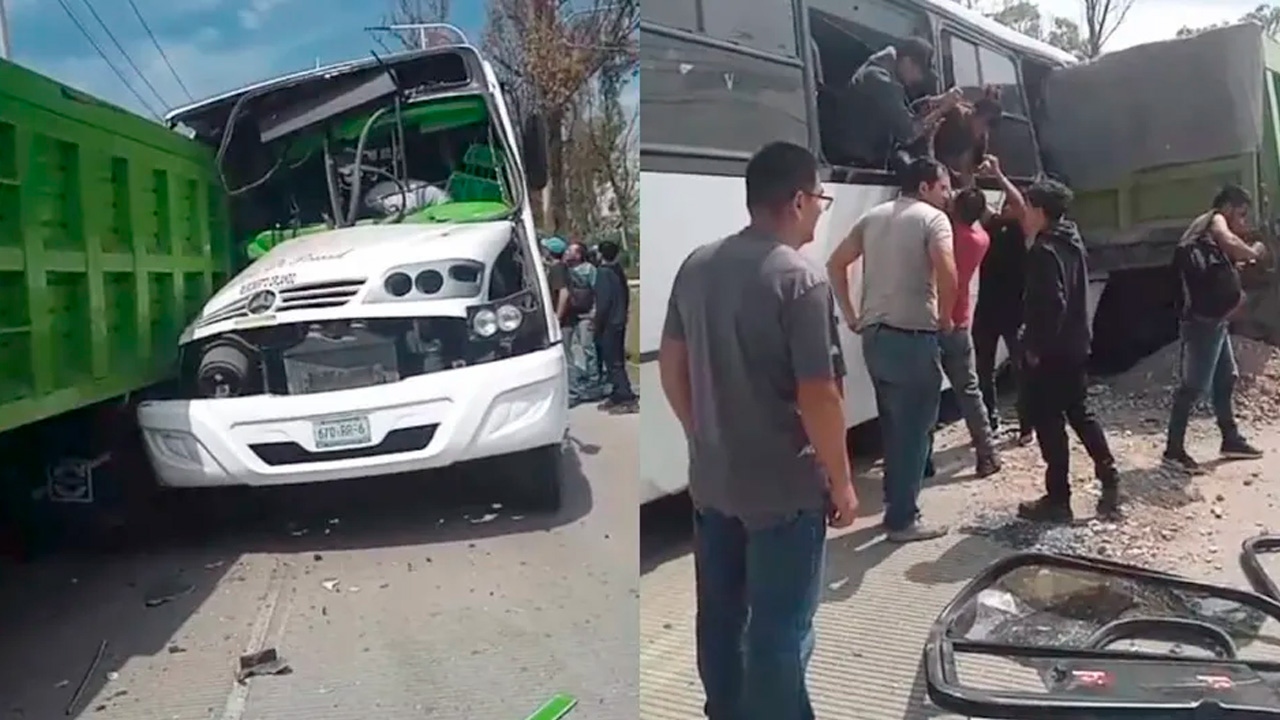 Choque entre autobús y camión deja 18 lesionados en Zumpango, Edomex