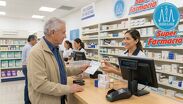 Recreación hecha con IA de un señor comprando medicina.