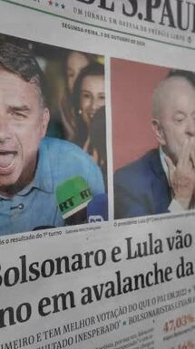 Los votantes de São Paulo reaccionan al resultado de la primera vuelta de las elecciones presidenciales