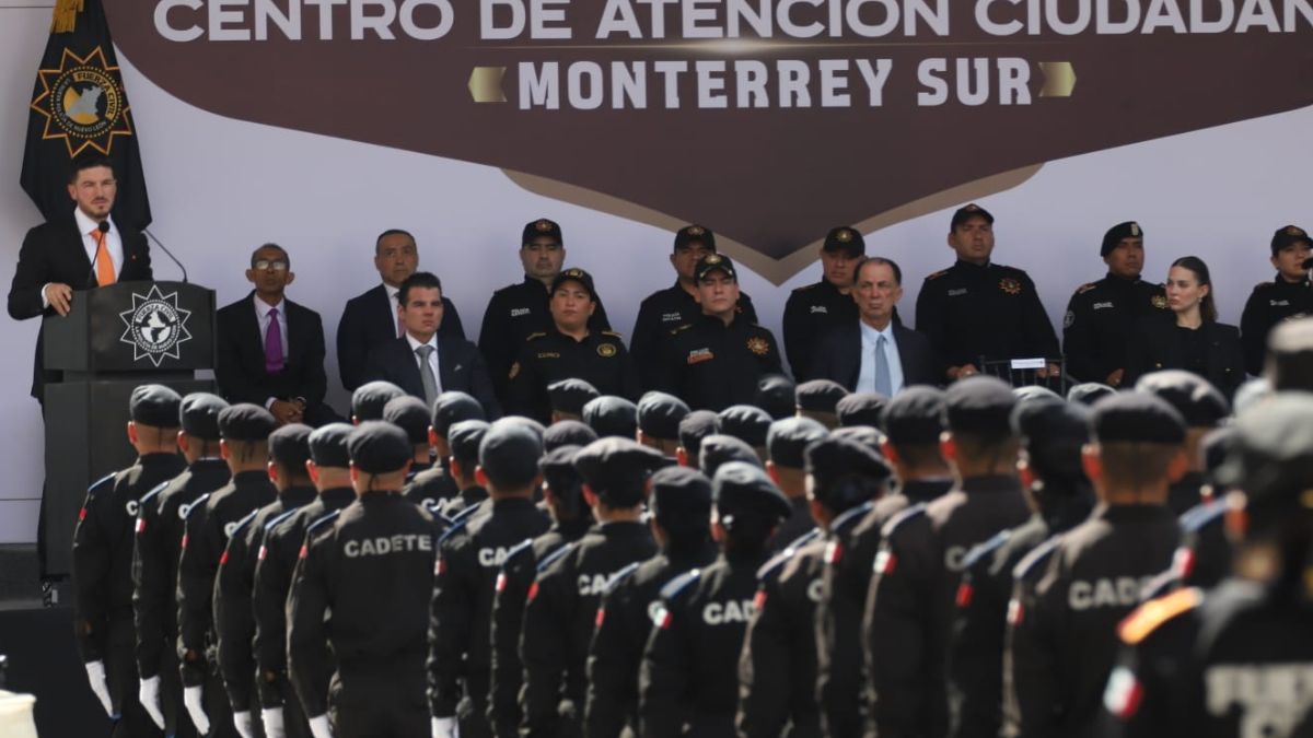 Cadetes de Fuerza Civil y Presentación del Centro de Atención Ciudadana Monterrey.| Luis Guerra