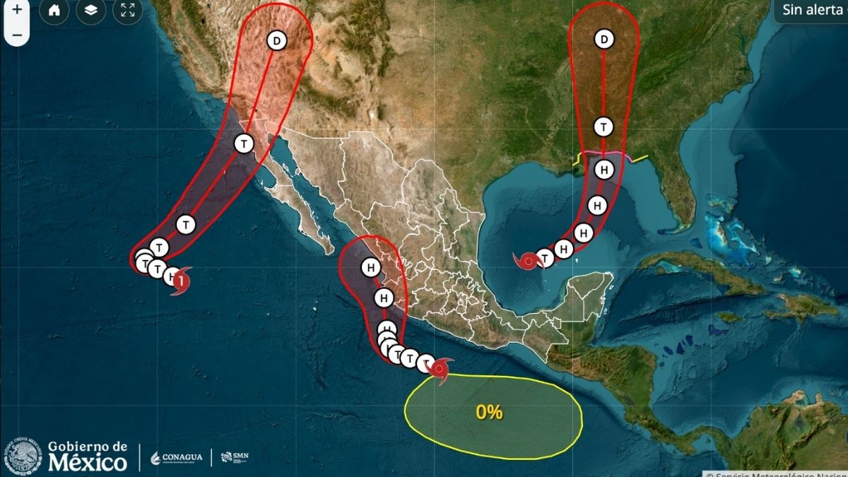 El avance simultáneo de dos sistemas tropicales provocará precipitaciones torrenciales en el sur y Golfo de México.