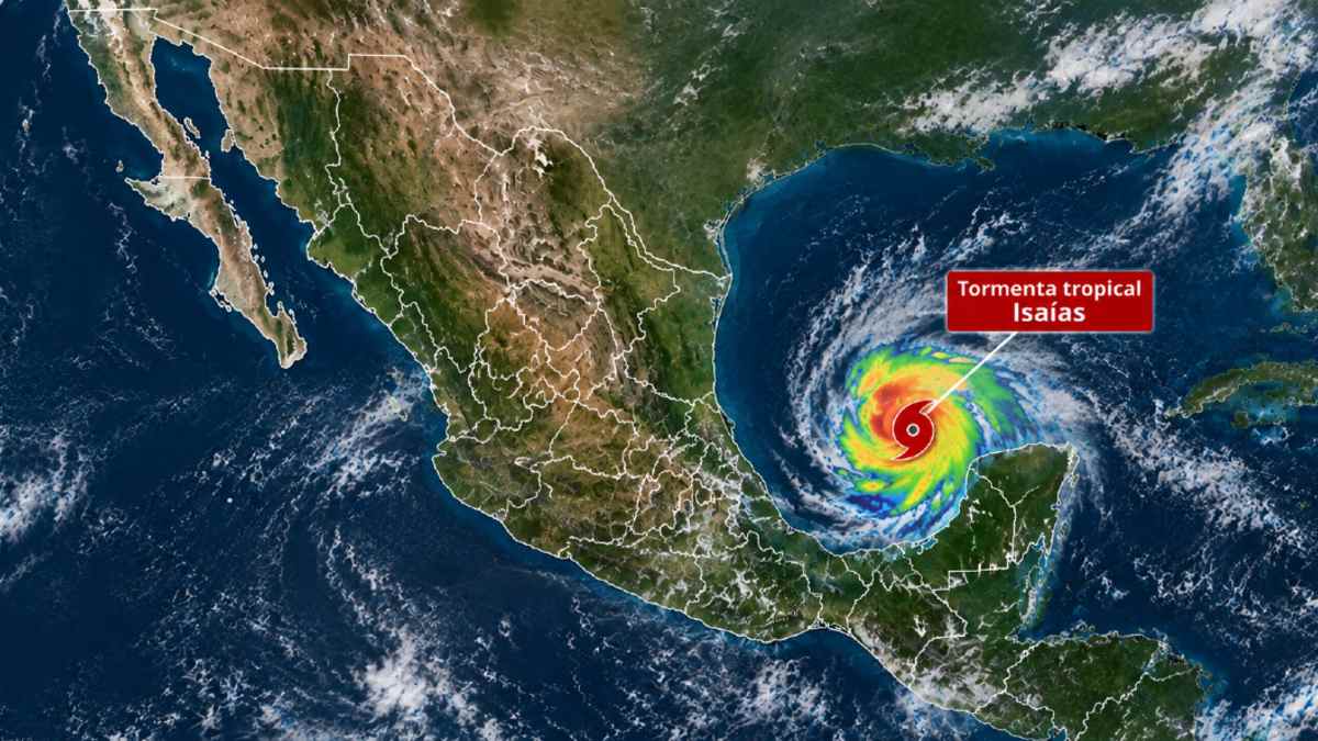 La depresión tropical 'Nueve' se intensificó a la tormenta tropical 'Isaías', durante la madrugada | Imagen generada con IA