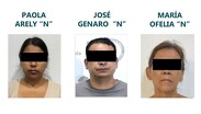 Los tres familiares detenidos son la abuela, María Ofelia ‘N’, el tío paterno, José Genaro ‘N’ y la tía Paola Arely 'N'