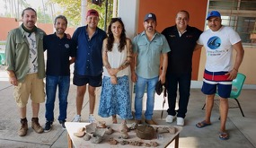 Las piezas quedaron al descubierto tras el paso de huracanes por el Pacifico. | INAH