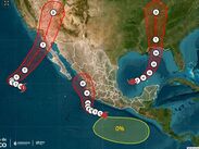 El avance simultáneo de dos sistemas tropicales provocará precipitaciones torrenciales en el sur y Golfo de México.
