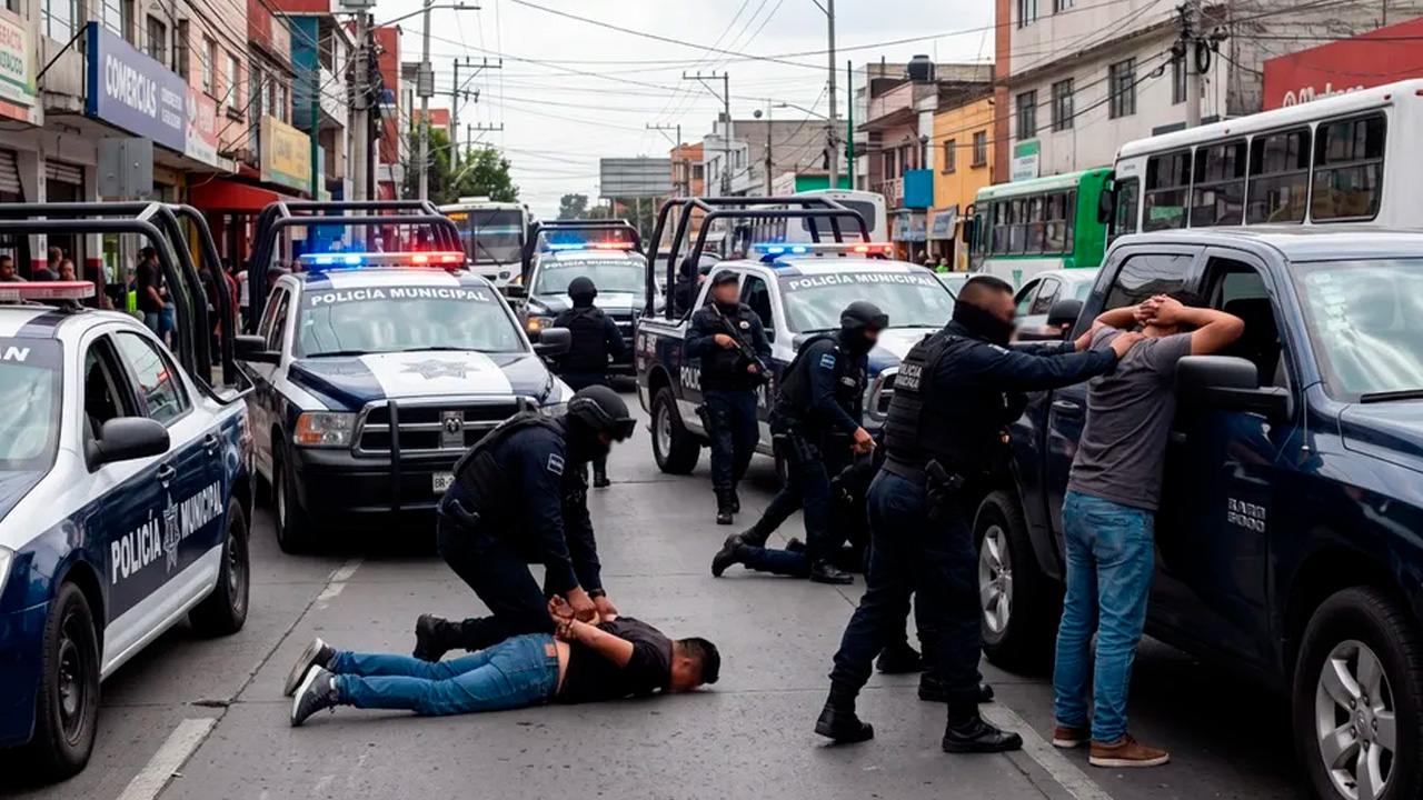 Caen cuatro presuntos ladrones de vehículos tras operativo en Naucalpan
