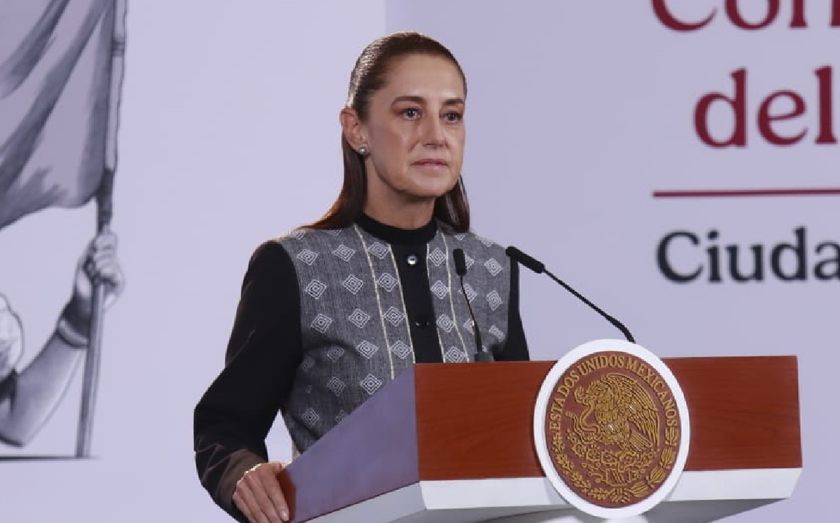 Claudia Sheinbaum en la Conferencia del Pueblo en Palacio Nacional.