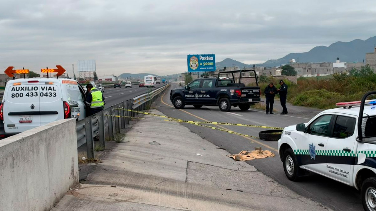 Hombre muere atropellado en la autopista México-Pachuca, Tecámac