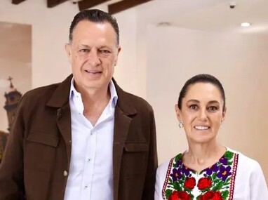 Mauricio Kuri y Claudia Sheinbaum.